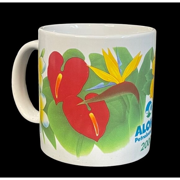 Rare 2000 Aloha Petroleum LTD Commemorative Floral Mug Designed in Hawaii - Picture 3 of 12